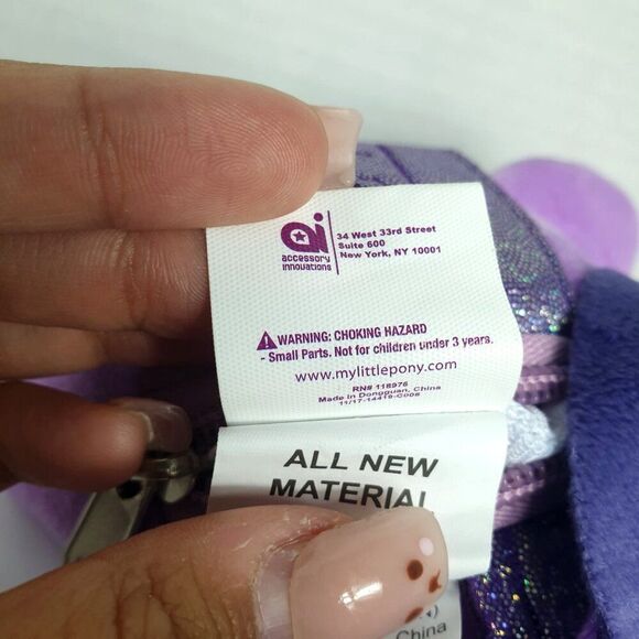 My Little Pony Twilight Sparkle Plush 7" Backpack Purse Clip On Wings Horn NEW - Picture 10 of 10